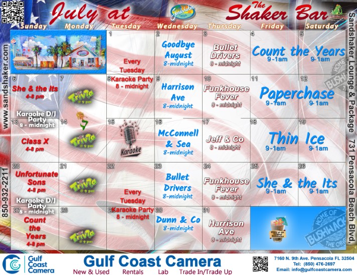 SANDSHAKER Calendar