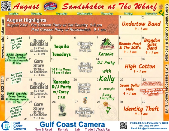 Sandshaker September Calendar