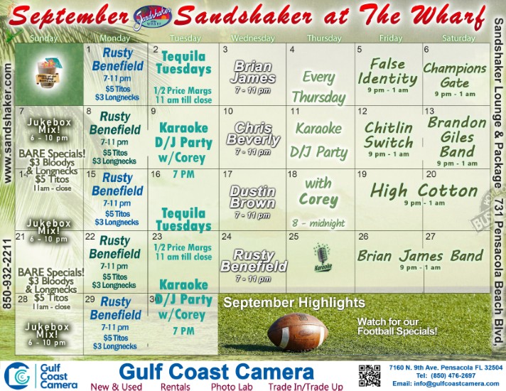 Sandshaker September Calendar